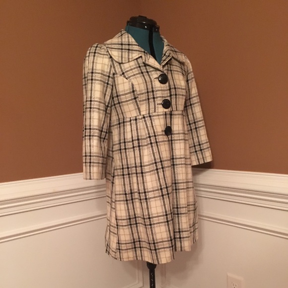 Size XS Plaid pea coat - Picture 1 of 4